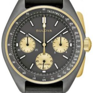 Bulova Herrklocka 98A285 Lunar Pilot Grå/Läder Ø45 mm