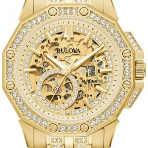 Bulova Herrklocka 98A292 Octava Skelettskuren/Gulguldtonat stål Ø42