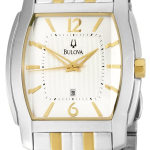 Bulova Herrklocka 98B109 Bracelet Vit/Gulguldtonat stål