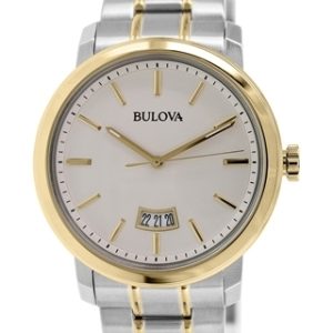 Bulova Herrklocka 98B214 Dress Vit/Gulguldtonat stål Ø40 mm