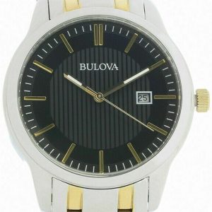 Bulova Herrklocka 98B237 Svart/Gulguldtonat stål Ø40 mm