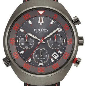 Bulova Herrklocka 98B252 Accutron Svart/Läder Ø45 mm