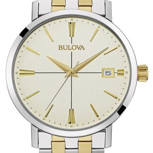 Bulova Herrklocka 98B255 Bracelet Beige/Gulguldtonat stål Ø39 mm