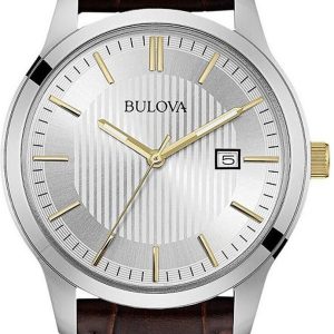 Bulova Herrklocka 98B266 Silverfärgad/Läder Ø40 mm