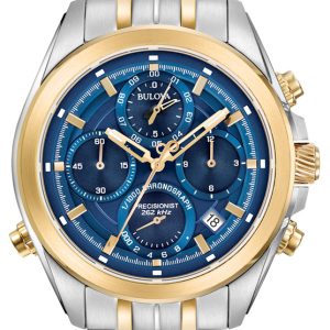 Bulova Herrklocka 98B276 Precisionist Blå/Gulguldtonat stål Ø44.5