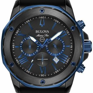 Bulova Herrklocka 98B308 Marine Star Grå/Gummi Ø44 mm