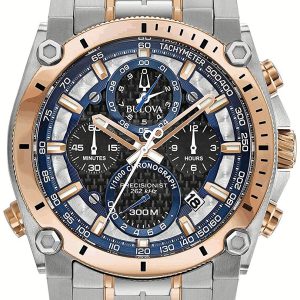 Bulova Herrklocka 98B317 Precisionist Svart/Roséguldstonat stål