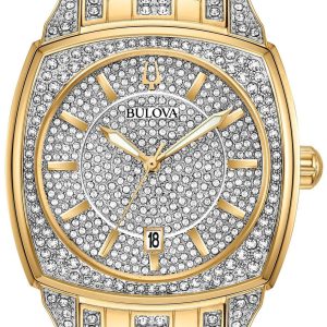 Bulova Herrklocka 98B323 Dress Kristallinfattad/Gulguldtonat stål