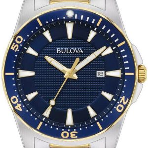 Bulova Herrklocka 98B329 Blå/Gulguldtonat stål Ø42 mm