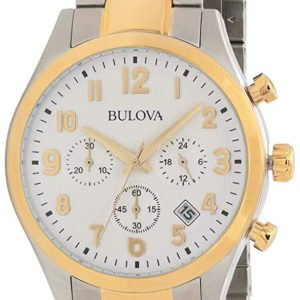 Bulova Herrklocka 98B330 Classic Vit/Gulguldtonat stål Ø41 mm