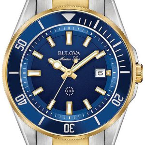 Bulova Herrklocka 98B334 Blå/Gulguldtonat stål Ø42 mm