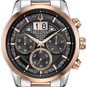 Bulova Herrklocka 98B335 Grå/Roséguldstonat stål Ø44 mm