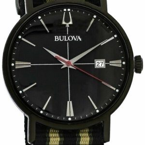 Bulova Herrklocka 98B340 Aerojet Svart/Läder Ø39 mm