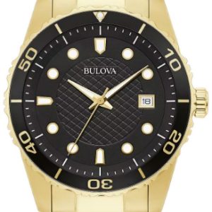 Bulova Herrklocka 98B375 Svart/Gulguldtonat stål Ø43 mm