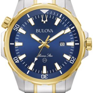 Bulova Herrklocka 98B384 Marine Star Blå/Gulguldtonat stål Ø44 mm