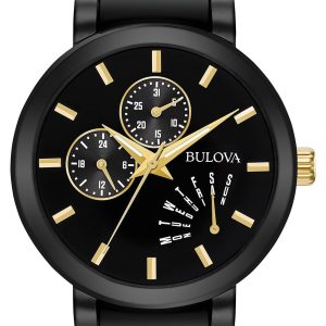 Bulova Herrklocka 98C124 Bracelet Svart/Gulguldtonat stål Ø45 mm