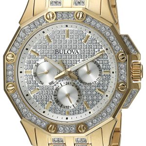 Bulova Herrklocka 98C126 Kristallinfattad/Gulguldtonat stål Ø41.5 mm