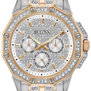 Bulova Herrklocka 98C133 Silverfärgad/Roséguldstonat stål Ø41.5 mm