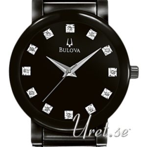 Bulova Herrklocka 98D001 Diamond Svart/Stål Ø36 mm