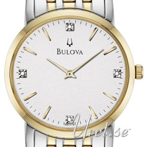 Bulova Herrklocka 98D114 Diamond Silverfärgad/Gulguldtonat stål