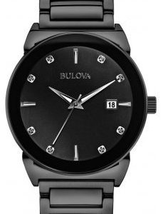 Bulova Herrklocka 98D121 Diamond Svart/Stål Ø43 mm