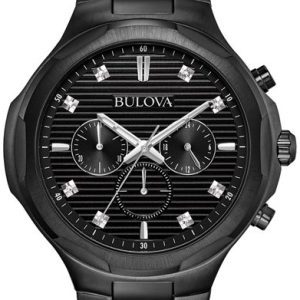 Bulova Herrklocka 98D147 Diamond Svart/Stål Ø46 mm