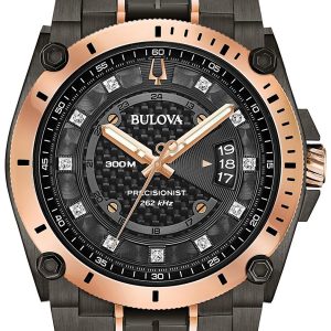 Bulova Herrklocka 98D149 Precisionist Svart/Roséguldstonat stål