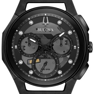 Bulova Herrklocka 98D152 Curv Grå/Läder Ø44 mm