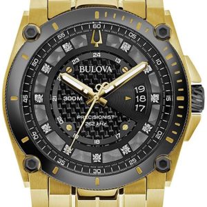 Bulova Herrklocka 98D156 Svart/Gulguldtonat stål Ø46.5 mm