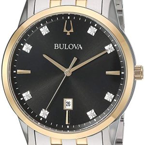 Bulova Herrklocka 98D165 Svart/Gulguldtonat stål Ø40 mm