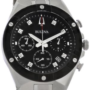 Bulova Herrklocka 98D170 Diamond Svart/Stål Ø40 mm