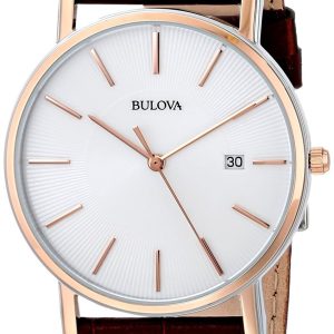 Bulova Herrklocka 98H51 Dress Vit/Läder Ø37 mm