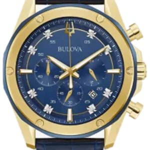 Bulova Herrklocka 98K110 Blå/Läder Ø43 mm