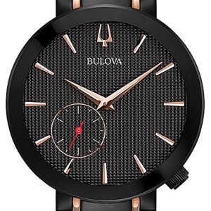 Bulova Herrklocka 98L240 Svart/Roséguldstonat stål