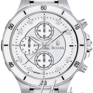 Bulova Herrklocka 98P125 Diamond Vit/Keramik Ø40 mm