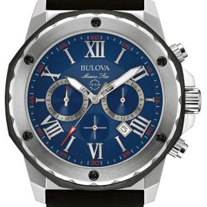 Bulova Marine Star Herrklocka 98B258 Blå/Gummi Ø44 mm