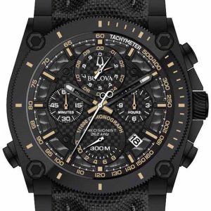 Bulova Precisionist Herrklocka 98B318 Svart/Läder Ø46.5 mm