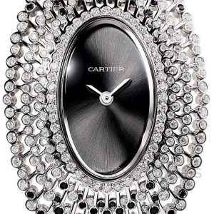 Cartier Baignoire Damklocka WJLI0006 Svart/Satin