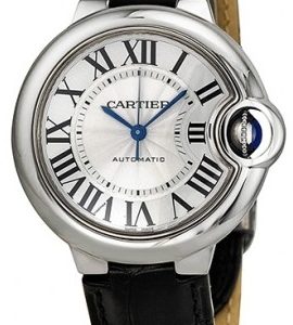 Cartier Ballon Blue Damklocka W6920085 Silverfärgad/Läder Ø33 mm