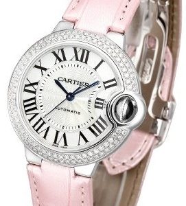 Cartier Ballon Blue Damklocka WE902067 Silverfärgad/Läder Ø33 mm