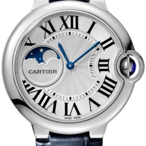 Cartier Ballon Blue Herrklocka WSBB0020 Silverfärgad/Läder Ø37 mm