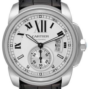 Cartier Calibre de Cartier Herrklocka W7100037 Silverfärgad/Läder