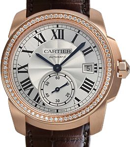 Cartier Calibre de Cartier Herrklocka WF100013 Silverfärgad/Läder