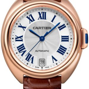 Cartier Cle De Cartier Damklocka WGCL0013 Silverfärgad/Läder Ø35 mm