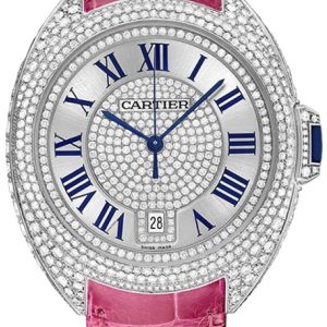 Cartier Cle De Cartier Damklocka WJCL0019 Silverfärgad/Läder Ø40 mm