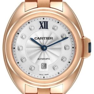 Cartier Cle De Cartier Damklocka WJCL0033 Silverfärgad/18 karat