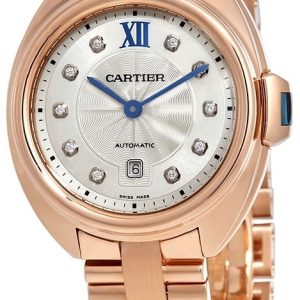 Cartier Cle De Cartier Damklocka WJCL0034 Silverfärgad/18 karat