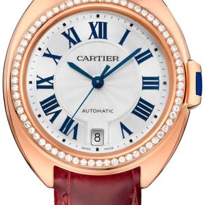 Cartier Cle De Cartier Damklocka WJCL0048 Silverfärgad/Läder Ø35 mm