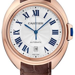 Cartier Cle De Cartier Herrklocka WGCL0019 Silverfärgad/Läder Ø40