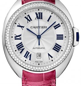 Cartier Cle De Cartier WJCL0011 Silverfärgad/Läder Ø40 mm